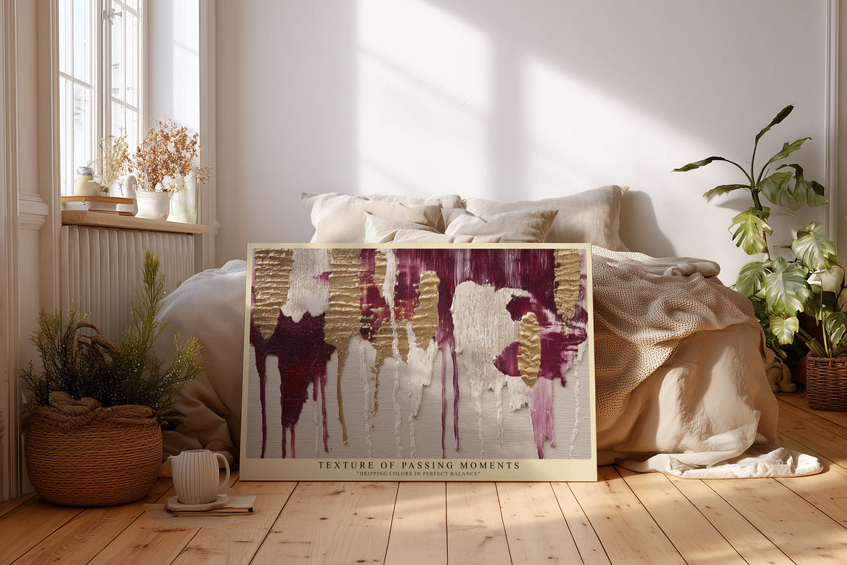 Paul Sinus Wandbild Texture of Passing Moments Flow of Gold and Crimson