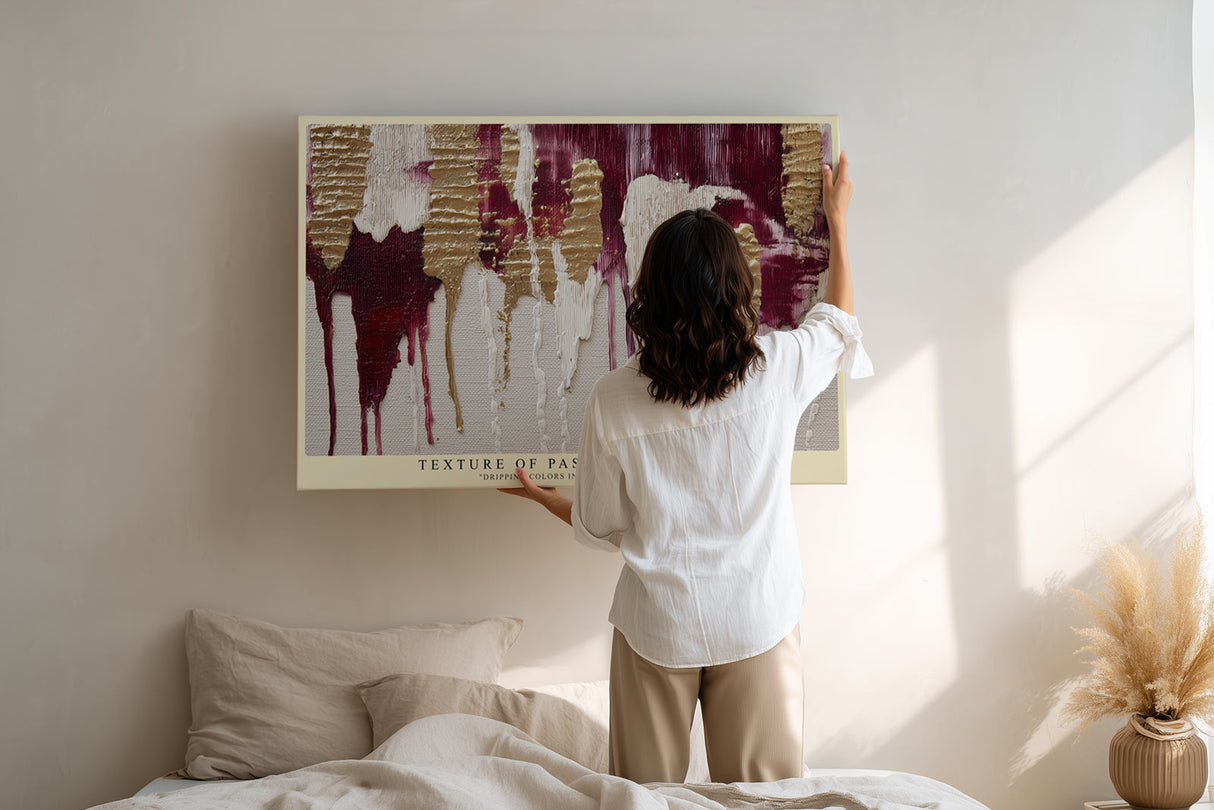 Paul Sinus Wandbild Texture of Passing Moments Flow of Gold and Crimson