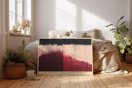 Paul Sinus Wandbild The Abstract Layers of Red and Black Strong Colors Drip into a Bold Pattern