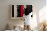 Paul Sinus Wandbild The Abstract Stripes of Red and Black Rough Textures Create a Strong Contrast
