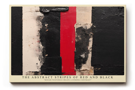 Paul Sinus Wandbild The Abstract Stripes of Red and Black Rough Textures Create a Strong Contrast