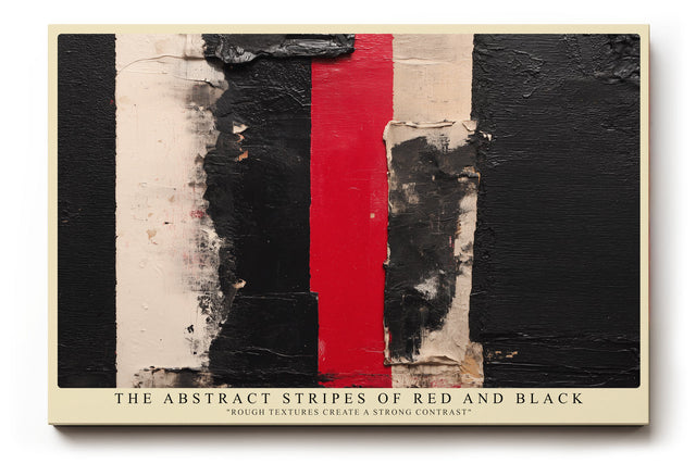 Paul Sinus Wandbild The Abstract Stripes of Red and Black Rough Textures Create a Strong Contrast