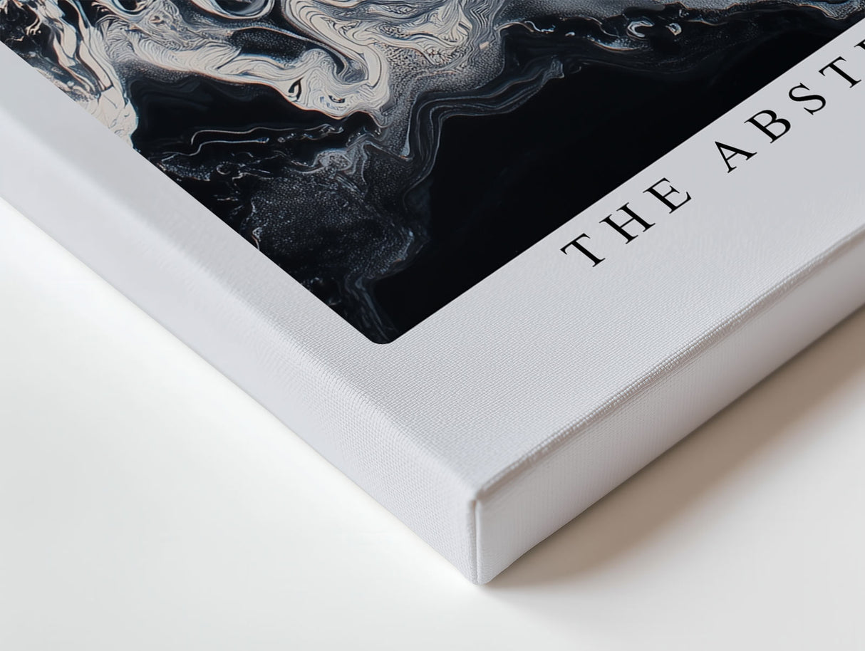 Paul Sinus Wandbild The Abstract Waves of Black and White Flowing Lines Create a Storm of Contrast