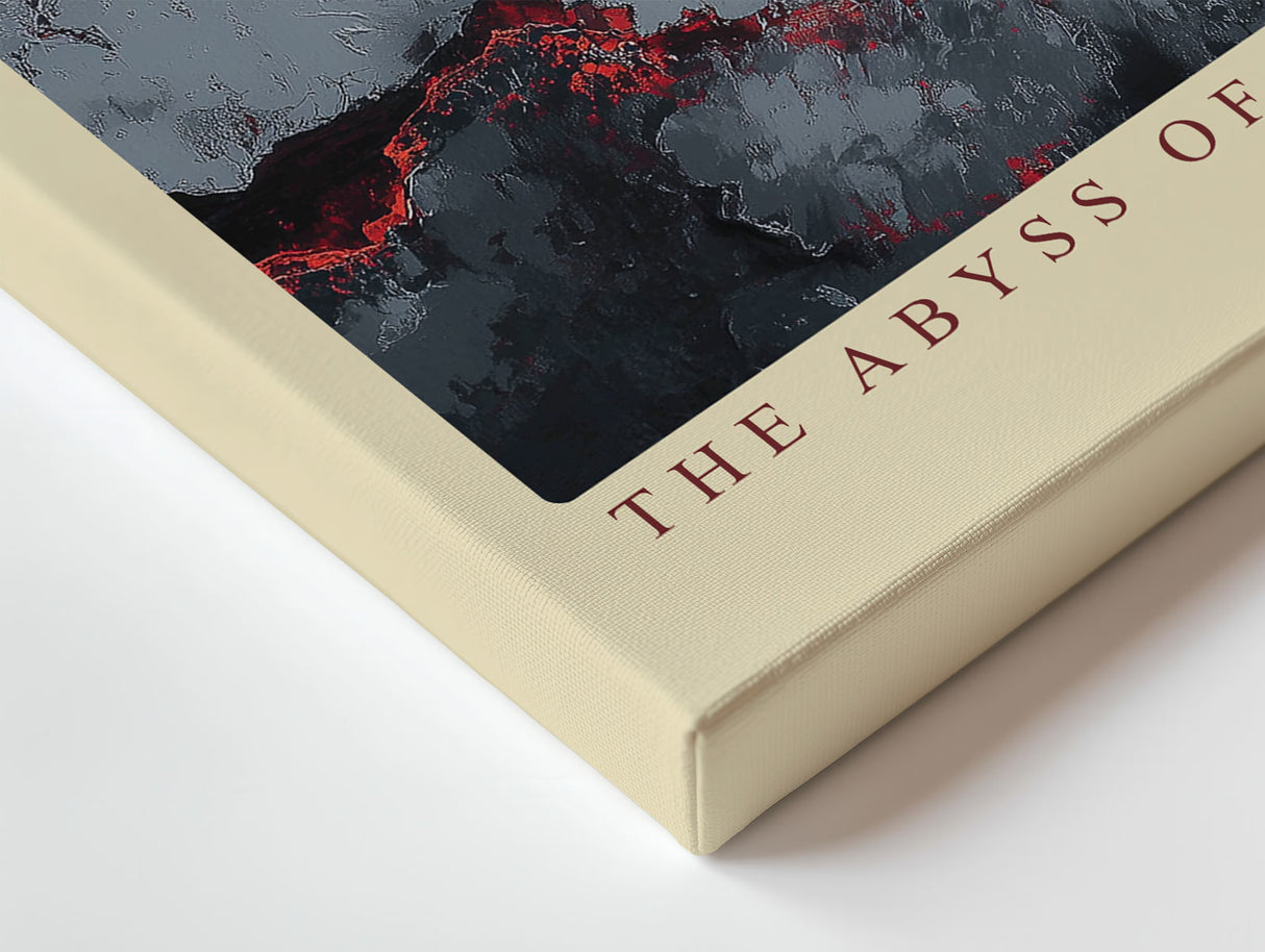 Paul Sinus Wandbild The Abyss of Burning Depths abstraktes Motiv eines feurigen Abgrunds in Rot- und Grautönen