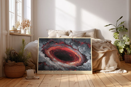 Paul Sinus Wandbild The Abyss of Burning Depths abstraktes Motiv eines feurigen Abgrunds in Rot- und Grautönen