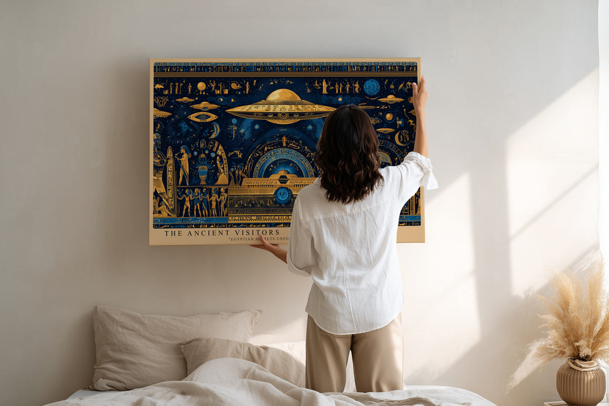 Paul Sinus Wandbild The Ancient Visitors – ägyptische Symbolik trifft auf futuristische Elemente und erzählt von Geheimnissen jenseits der Zeit