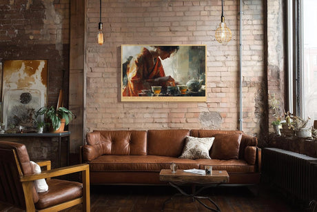 Paul Sinus Wandbild 120x80cm The Art of Quiet Preparation Teezeremonie Szene mit Teekannen und Tassen Kunst Poster für Wohnzimmer Küche