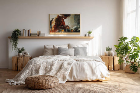 Paul Sinus Wandbild 120x80cm The Art of Quiet Preparation Teezeremonie Szene mit Teekannen und Tassen Kunst Poster für Wohnzimmer Küche