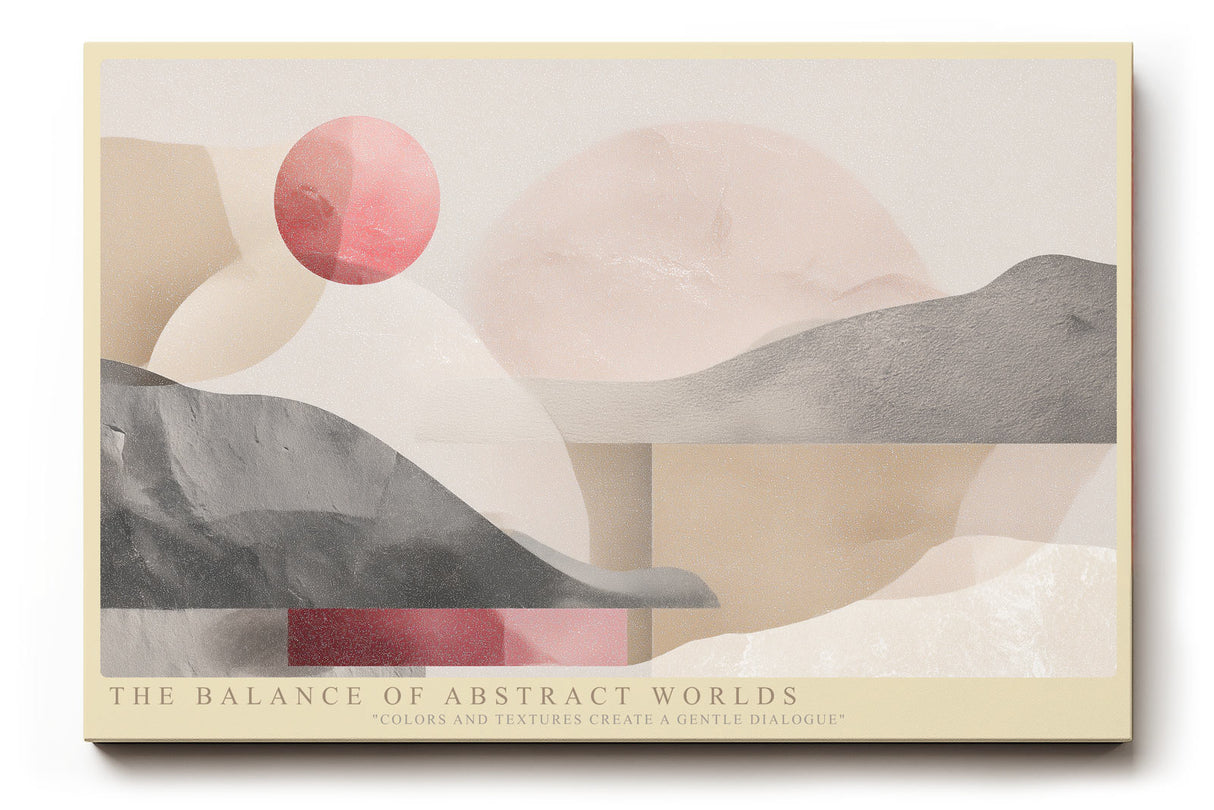 Paul Sinus Wandbild The Balance of Abstract Worlds sanftes abstraktes Motiv in Beige-, Grau- und Rosatönen mit harmonischen Formen