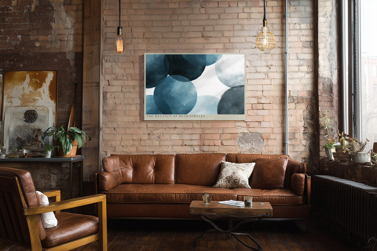 Paul Sinus Wandbild The Balance of Blue Circles Watercolor Shapes Create a Soft Rhythm
