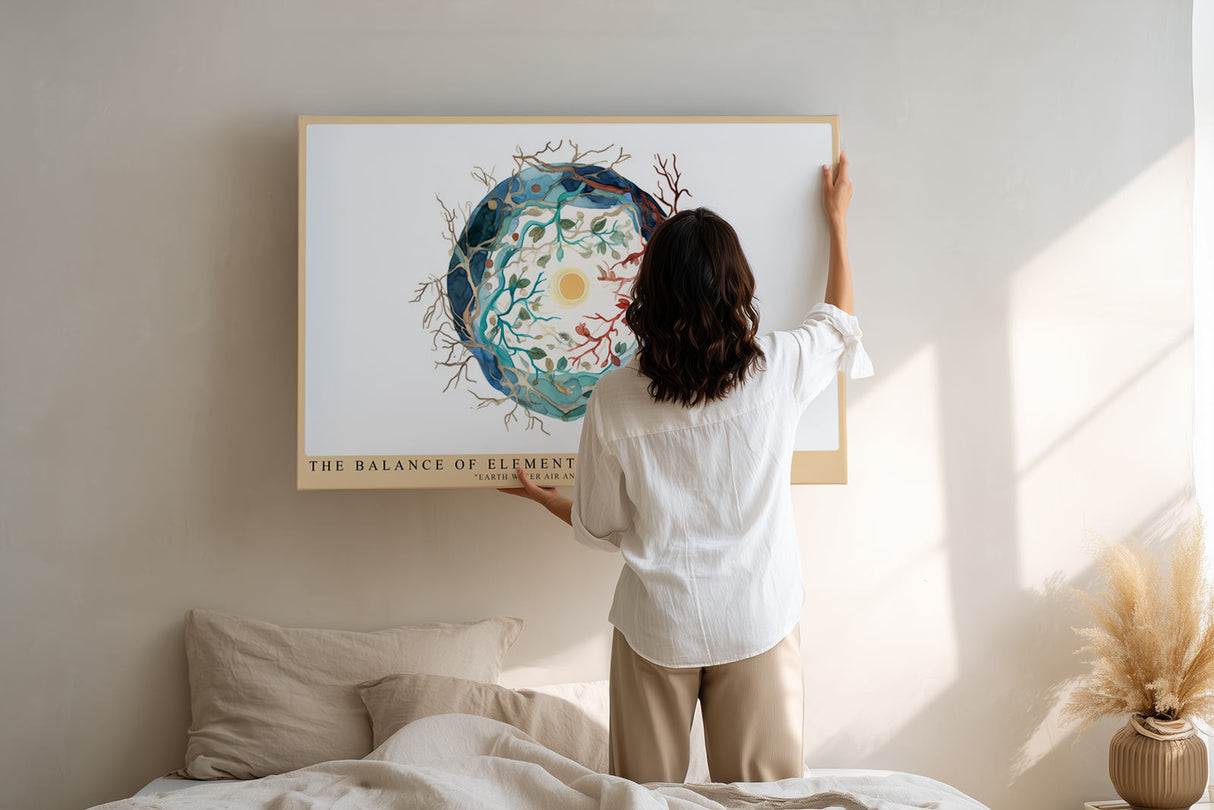 Paul Sinus Wandbild The Balance of Elements – Symbolische Darstellung der vier Elemente Erde, Wasser, Luft und Licht in harmonischem Kreislauf