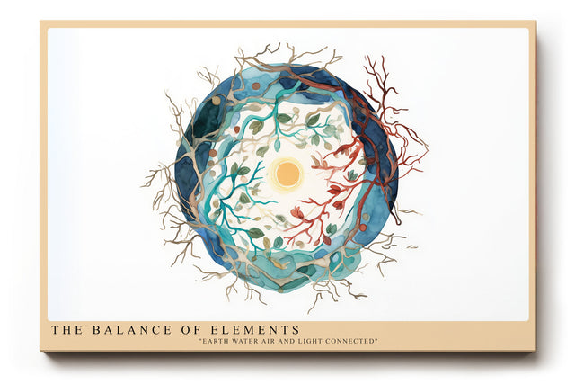 Paul Sinus Wandbild The Balance of Elements – Symbolische Darstellung der vier Elemente Erde, Wasser, Luft und Licht in harmonischem Kreislauf