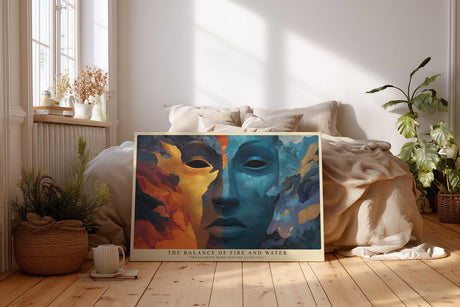 Paul Sinus Wandbild The Balance of Fire and Water Duality of Elements in Abstract Harmony