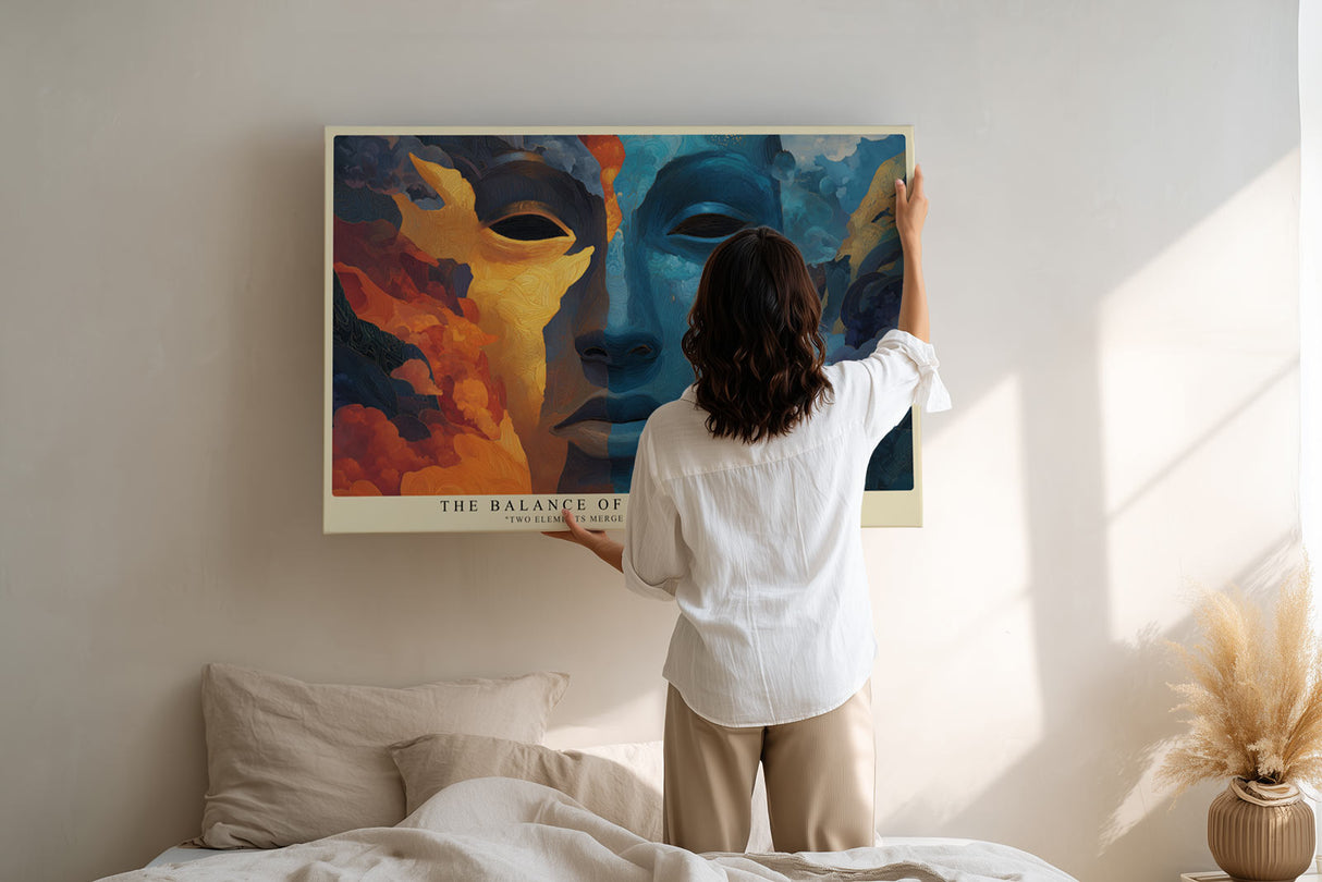 Paul Sinus Wandbild The Balance of Fire and Water Duality of Elements in Abstract Harmony