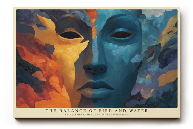 Paul Sinus Wandbild The Balance of Fire and Water Duality of Elements in Abstract Harmony