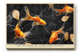 Paul Sinus Wandbild The Balance of Light and Shadow Golden Koi on Black Marble Elegance