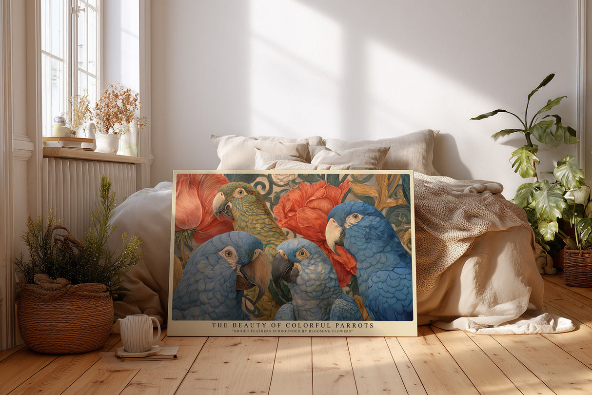 Paul Sinus Wandbild The Beauty of Colorful Parrots Nature’s Elegance in Blue and Green