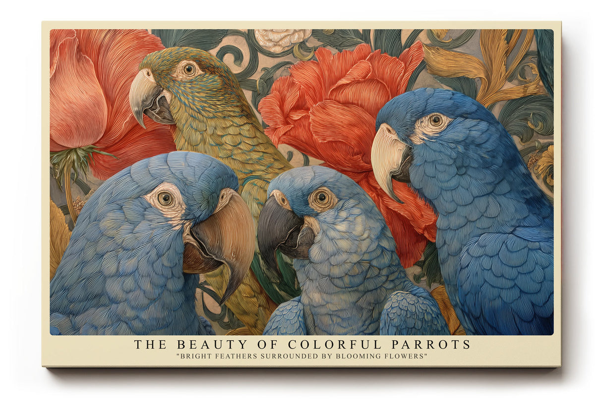 Paul Sinus Wandbild The Beauty of Colorful Parrots Nature’s Elegance in Blue and Green