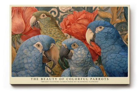Paul Sinus Wandbild The Beauty of Colorful Parrots Nature’s Elegance in Blue and Green