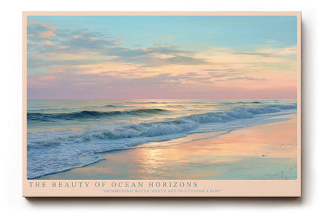 Paul Sinus Wandbild The Beauty of Ocean Horizons – Sanftes Meeresmotiv mit Wellen im Abendlicht, Symbol für Ruhe, Freiheit und natürliche Harmonie