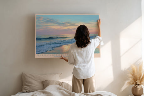 Paul Sinus Wandbild The Beauty of Ocean Horizons – Sanftes Meeresmotiv mit Wellen im Abendlicht, Symbol für Ruhe, Freiheit und natürliche Harmonie