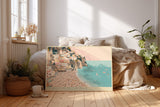 Paul Sinus Wandbild The Beauty of Positano Beach – Farbenfrohe Häuser über dem blauen Meer