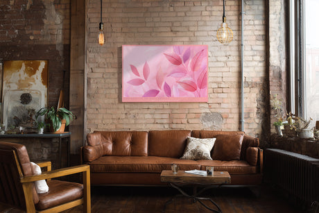 Paul Sinus Wandbild The Beauty of Soft Leaves – Zarte Blätter in feinen Rosatönen – Ästhetisches Wandbild mit sanfter Farbkomposition und moderner Eleganz.