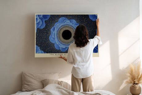 Paul Sinus Wandbild The Bloom of Cosmic Depth Blue Stars Around Black Core