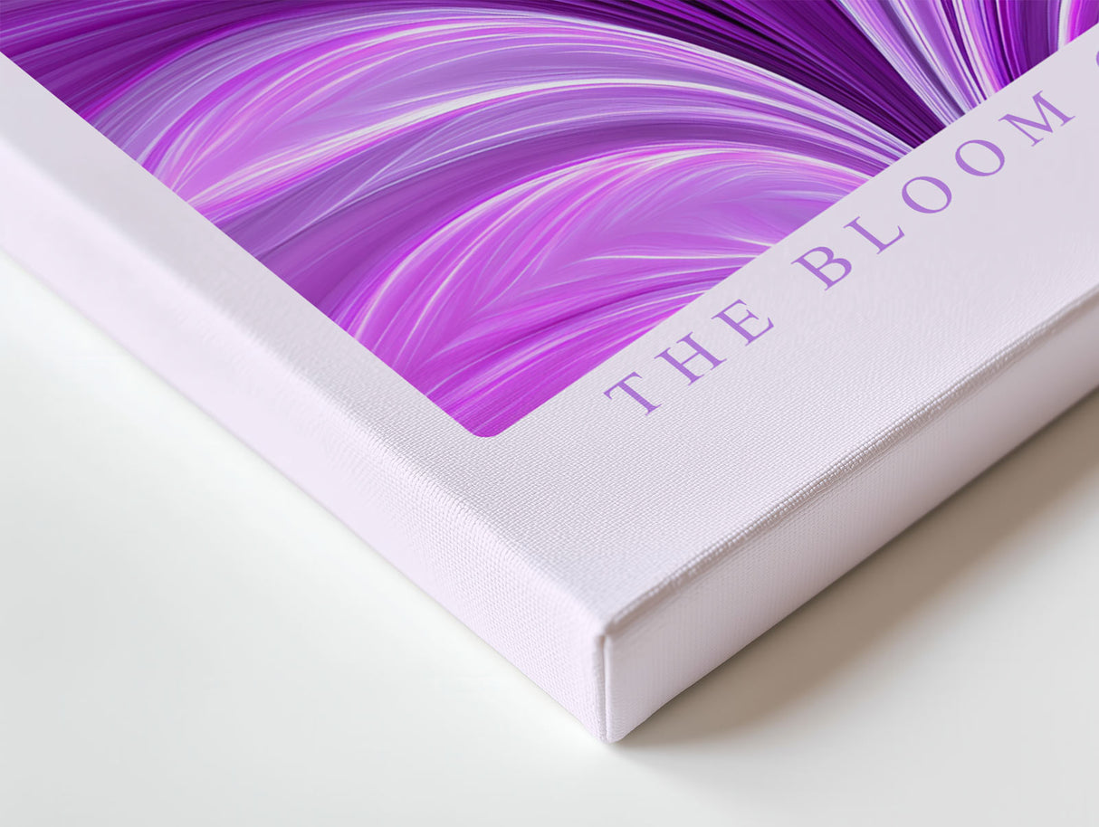 Paul Sinus Wandbild The Bloom of Energy – abstraktes Kunstwerk in Lila und Pink mit fließenden Formen und dynamischer Linienführung