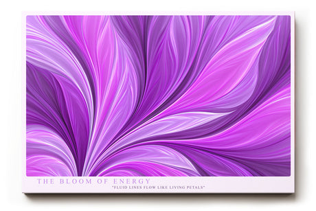Paul Sinus Wandbild The Bloom of Energy – abstraktes Kunstwerk in Lila und Pink mit fließenden Formen und dynamischer Linienführung