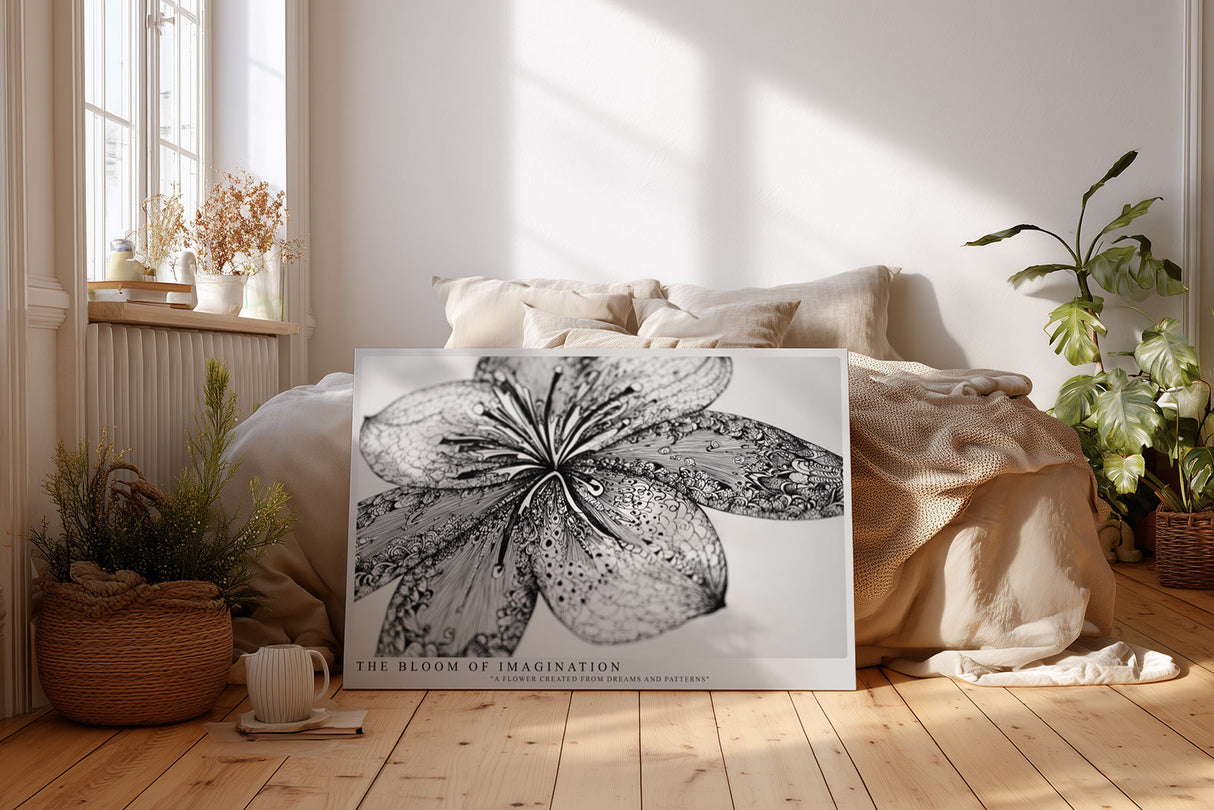 Paul Sinus Wandbild The Bloom of Imagination – Die Blüte der Fantasie in Schwarz-Weiß