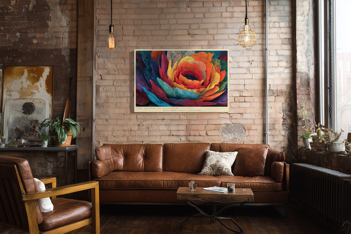 Paul Sinus Wandbild The Bloom of Rainbow Colors farbenprächtige Blüte mit leuchtenden Regenbogenfarben