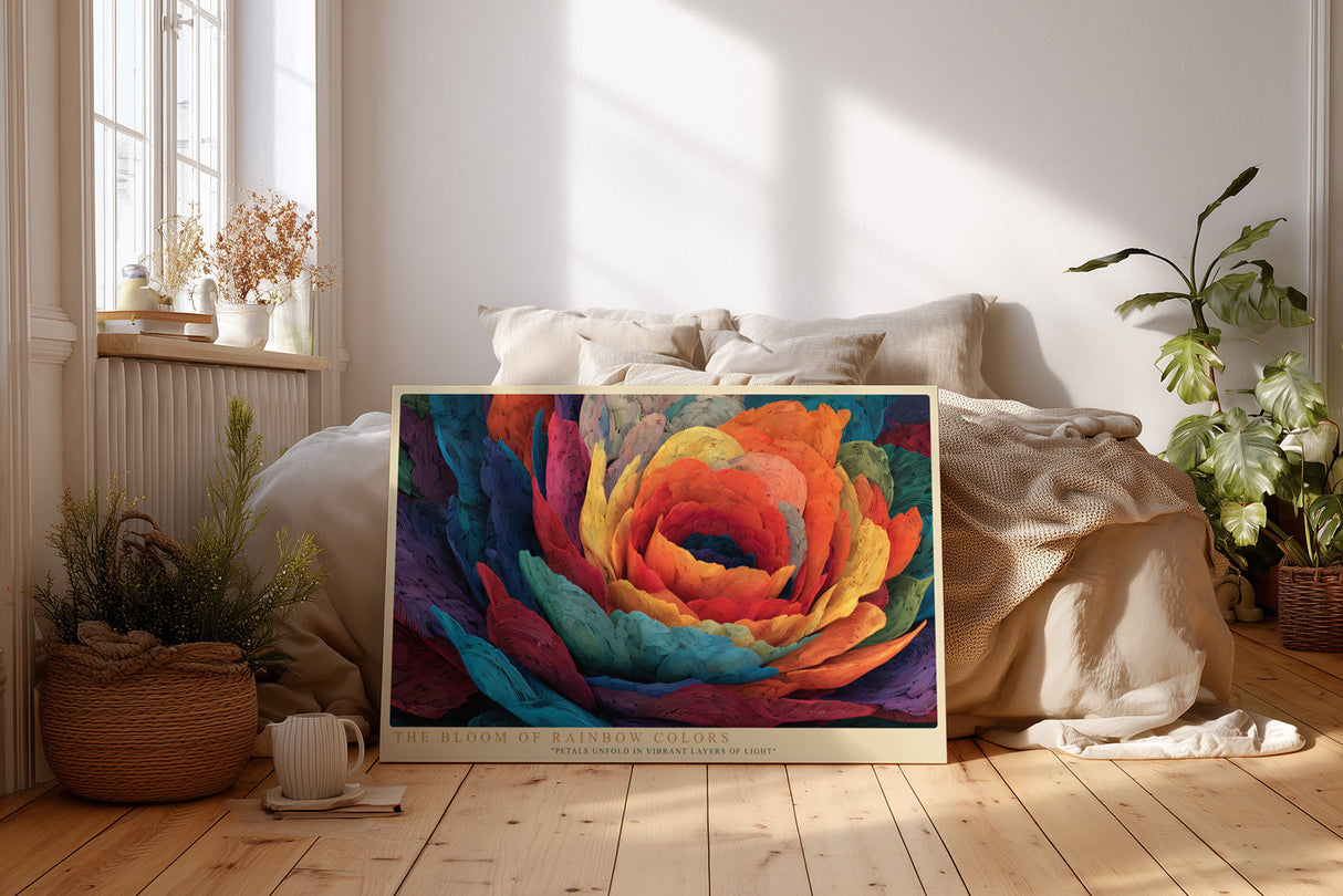 Paul Sinus Wandbild The Bloom of Rainbow Colors farbenprächtige Blüte mit leuchtenden Regenbogenfarben