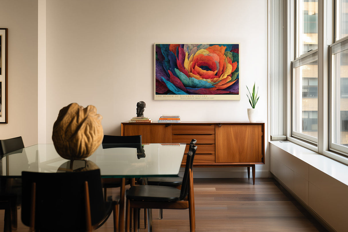 Paul Sinus Wandbild The Bloom of Rainbow Colors farbenprächtige Blüte mit leuchtenden Regenbogenfarben