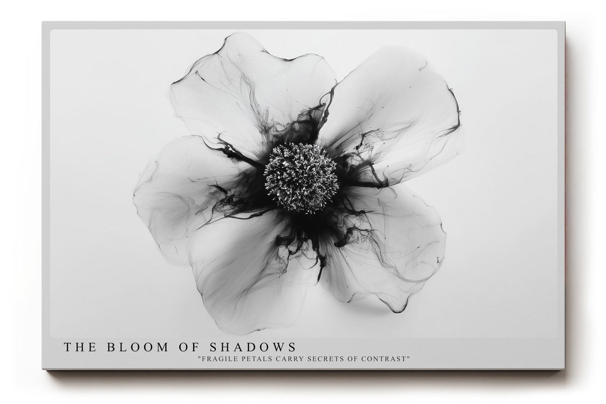 Paul Sinus Wandbild The Bloom of Shadows abstrakte Blüte in Schwarz Weiß mit feinen Linien und faszinierendem Kontrast
