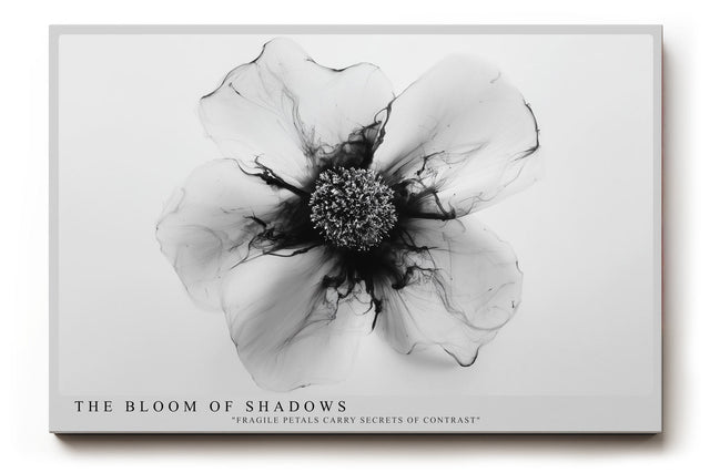 Paul Sinus Wandbild The Bloom of Shadows abstrakte Blüte in Schwarz Weiß mit feinen Linien und faszinierendem Kontrast