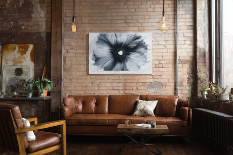 Paul Sinus Wandbild The Bloom of Shadows – abstrakte Blüte in Schwarz-Weiß symbolisiert Kontrast, Energie und die Verschmelzung von Licht und Dunkelheit