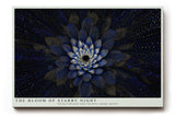 Paul Sinus Wandbild The Bloom of Starry Night – Leuchtende Blüte im Sternenmeer – Mystisches Wandbild mit Tiefe, Glanz und kosmischer Symbolik.
