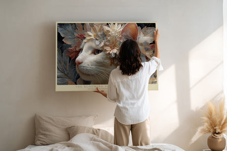 Paul Sinus Wandbild The Blooming Spirit of Felines Cat in Floral Harmony