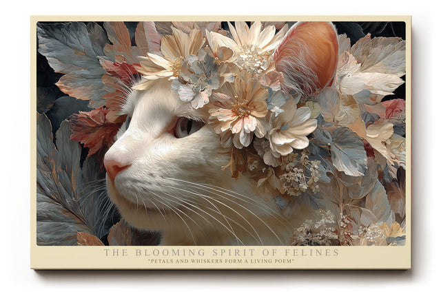 Paul Sinus Wandbild The Blooming Spirit of Felines Cat in Floral Harmony