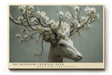 Paul Sinus Wandbild The Blossom Crowned Deer surrealistisches Tiermotiv mit Hirsch und blühendem Geweih in feinen Farben