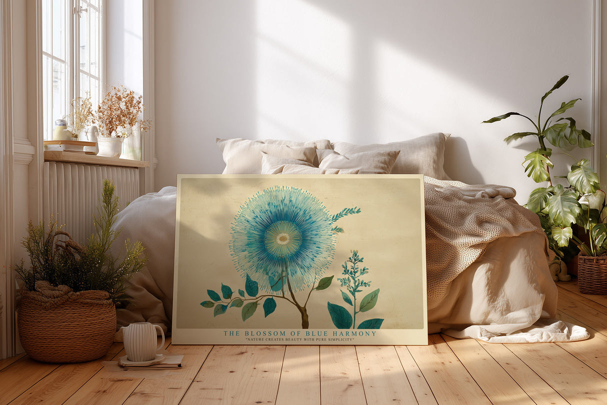 Paul Sinus Wandbild The Blossom of Blue Harmony Nature Creates Beauty with Pure Simplicity