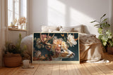 Paul Sinus Wandbild The Blossomed Spirit – Hirsch mit Blumenkranz und Schmetterling, Symbol für Eleganz, Anmut und das Erwachen der Natur