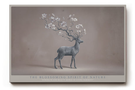 Paul Sinus Wandbild The Blossoming Spirit of Nature Deer with Floral Antlers in Gentle Balance
