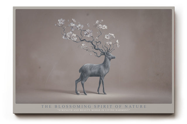 Paul Sinus Wandbild The Blossoming Spirit of Nature Deer with Floral Antlers in Gentle Balance