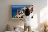 Paul Sinus Wandbild The Blue Domes of Santorini White Houses Shine Above the Azure Sea