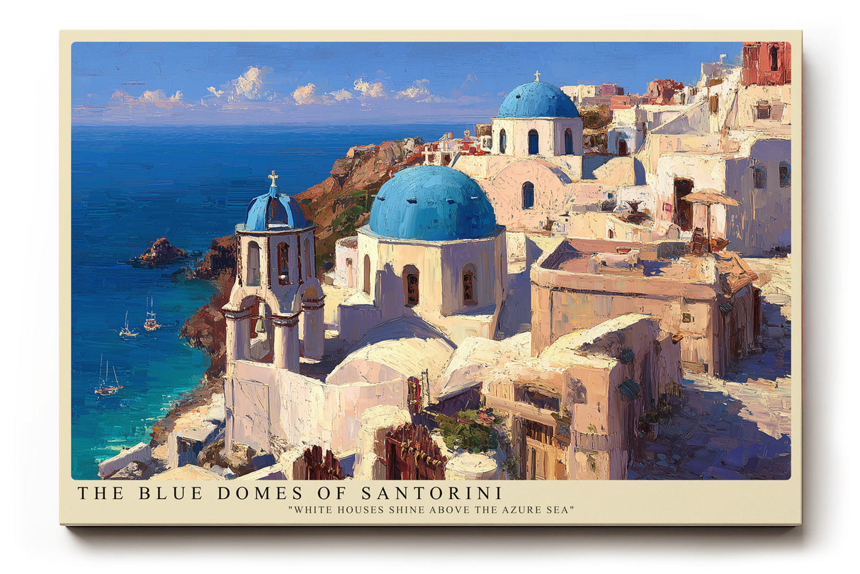 Paul Sinus Wandbild The Blue Domes of Santorini White Houses Shine Above the Azure Sea