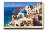 Paul Sinus Wandbild The Blue Domes of Santorini White Houses Shine Above the Azure Sea
