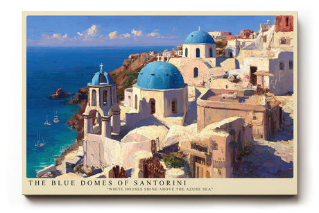 Paul Sinus Wandbild The Blue Domes of Santorini White Houses Shine Above the Azure Sea