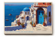 Paul Sinus Wandbild The Blue Doors of Santorini mediterranes Küstenmotiv mit weißen Häusern und blauen Kuppeln